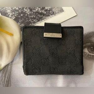 Gucci canvas compact wallet